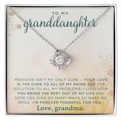 Granddaughter You Make Me Smile- Love Knot Necklace - Mallard Moon Gift Shop