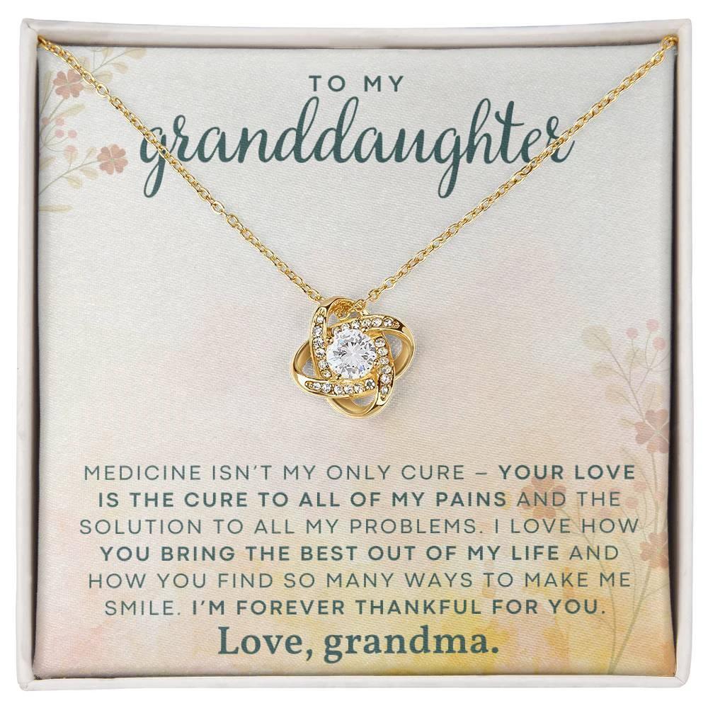 Granddaughter You Make Me Smile- Love Knot Necklace
