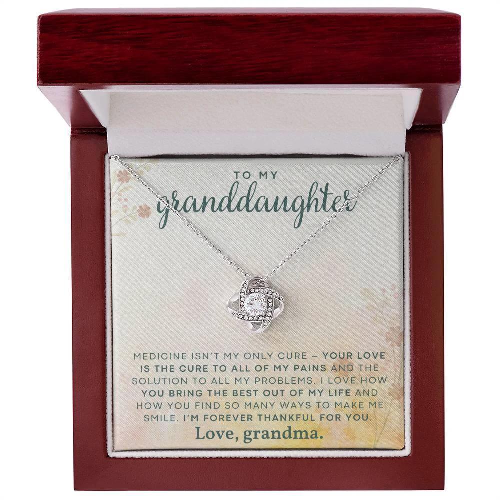 Granddaughter You Make Me Smile- Love Knot Necklace
