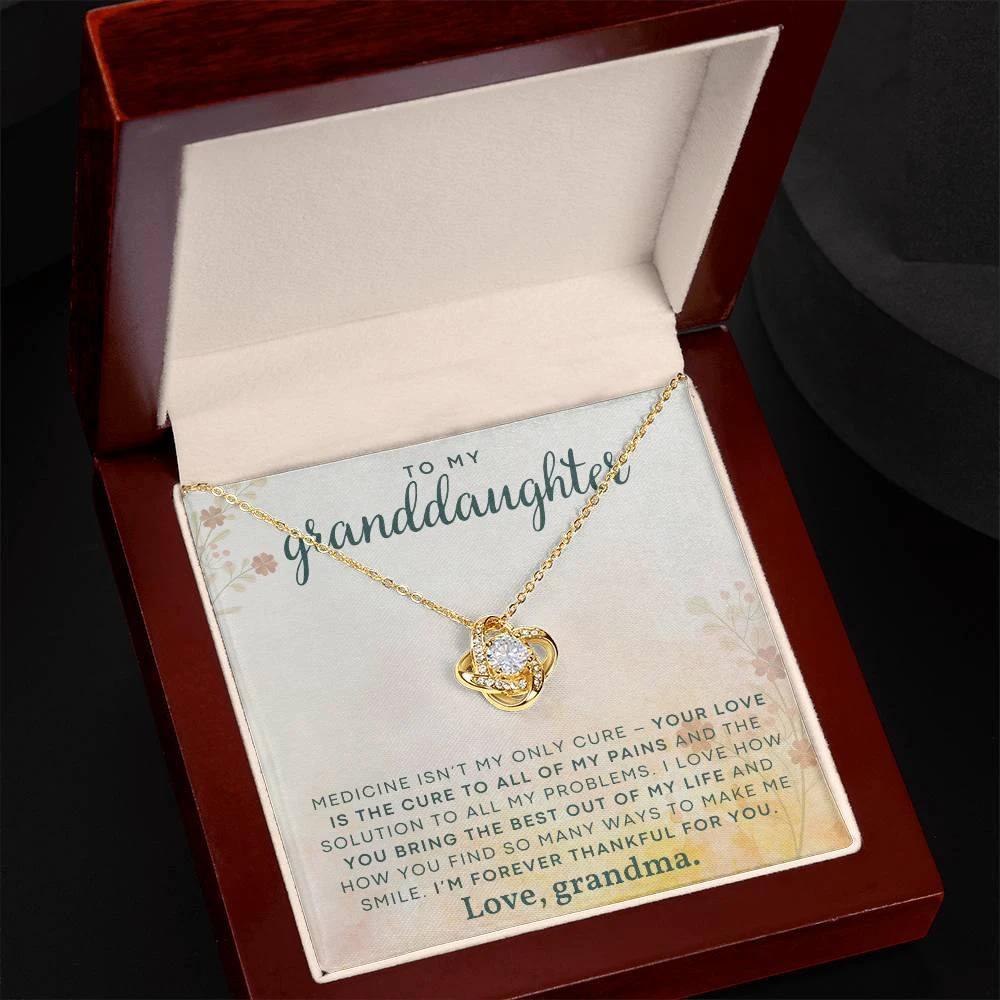 Granddaughter You Make Me Smile- Love Knot Necklace