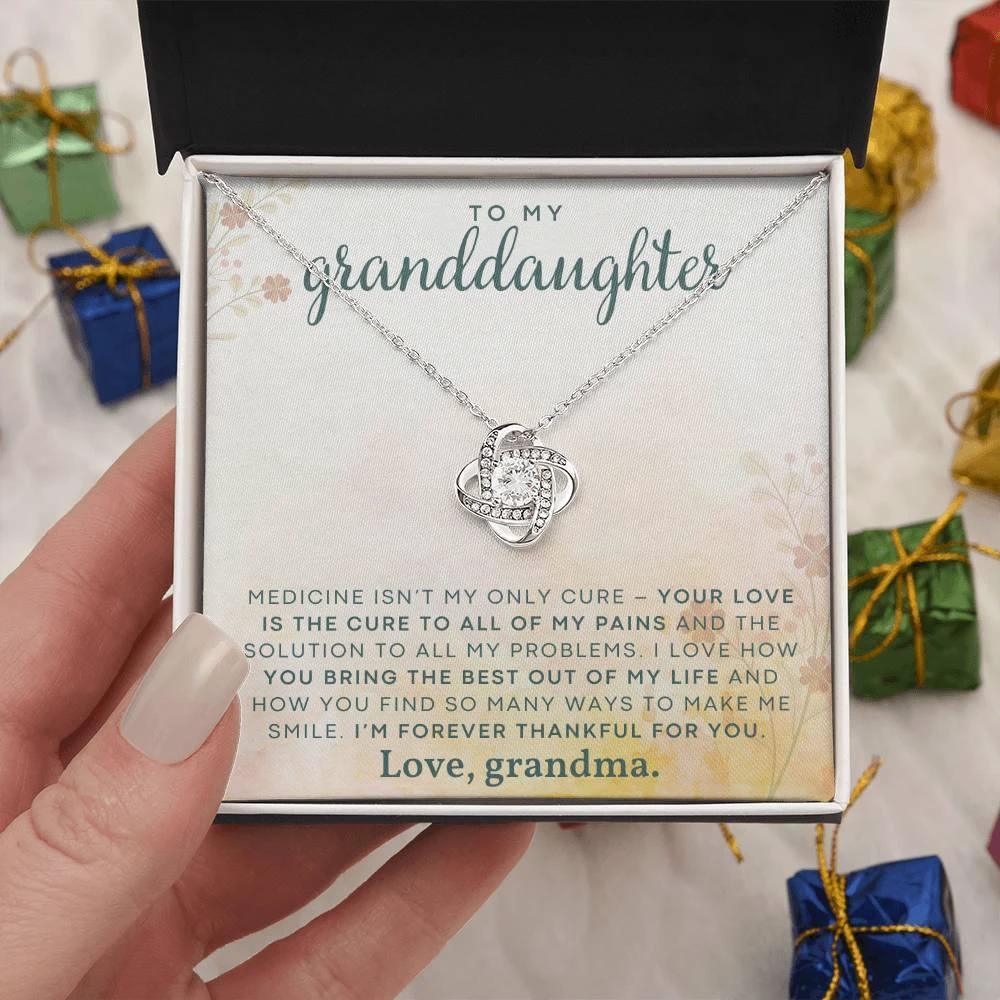 Granddaughter You Make Me Smile- Love Knot Necklace