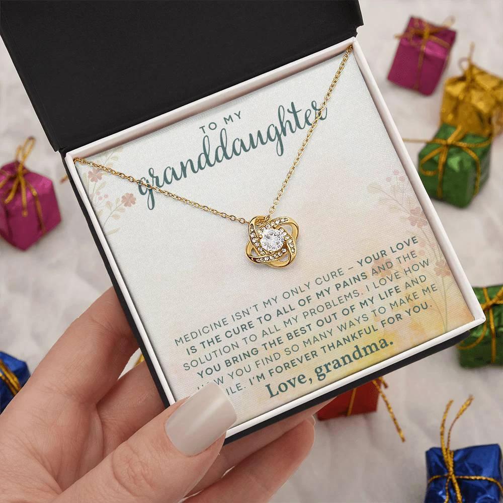 Granddaughter You Make Me Smile- Love Knot Necklace