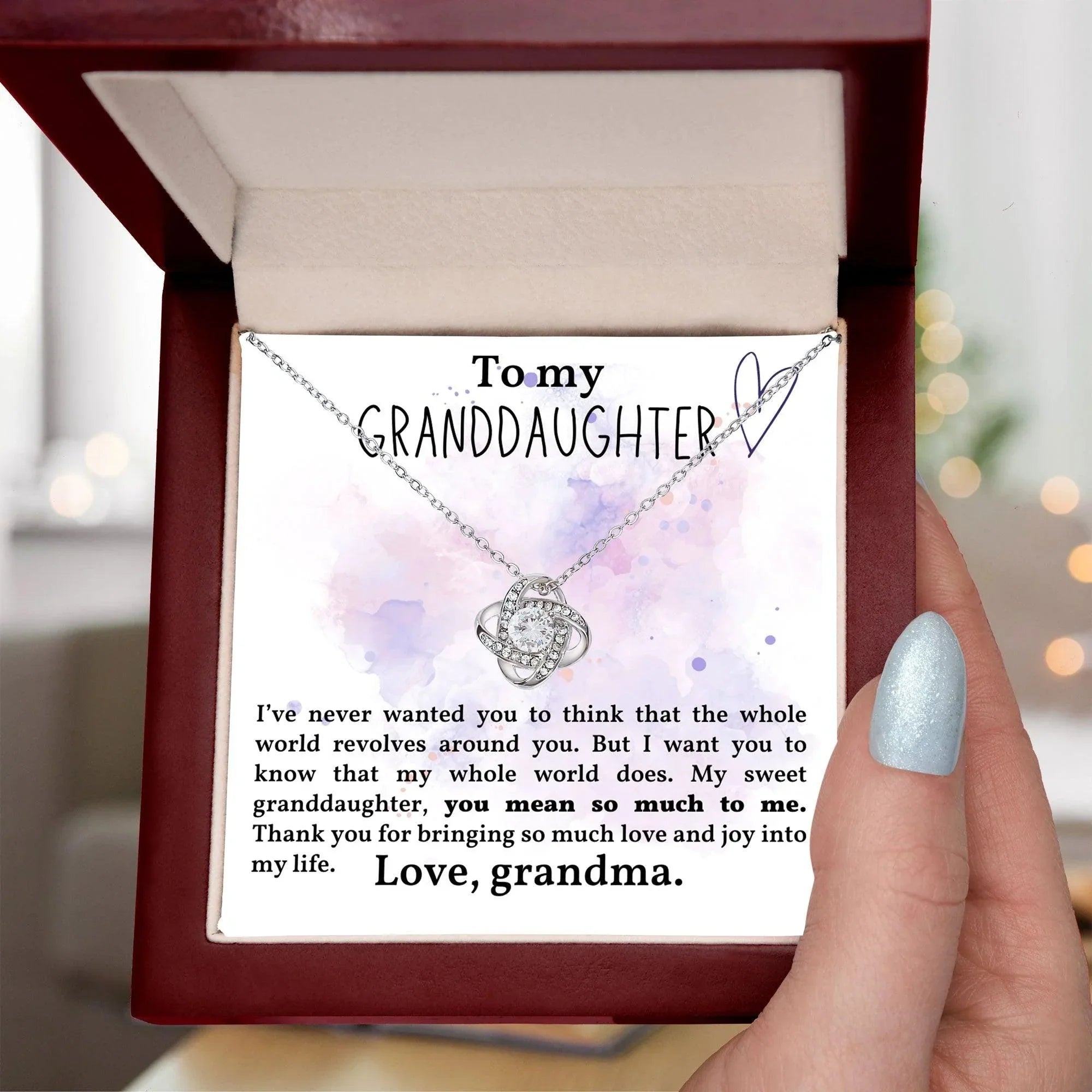 Granddaughter You Mean So Much To Me - Love Knot Necklace