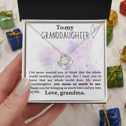 Granddaughter You Mean So Much To Me - Love Knot Necklace - Mallard Moon Gift Shop
