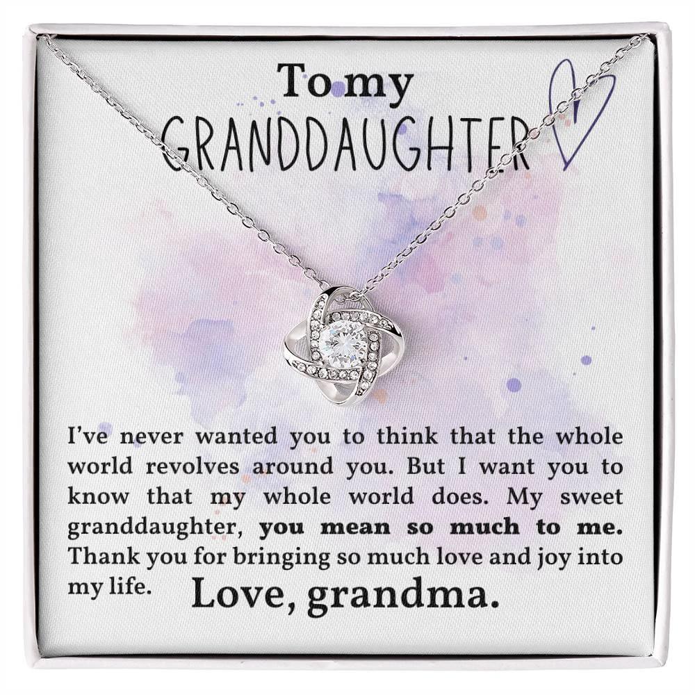 Granddaughter You Mean So Much To Me - Love Knot Necklace