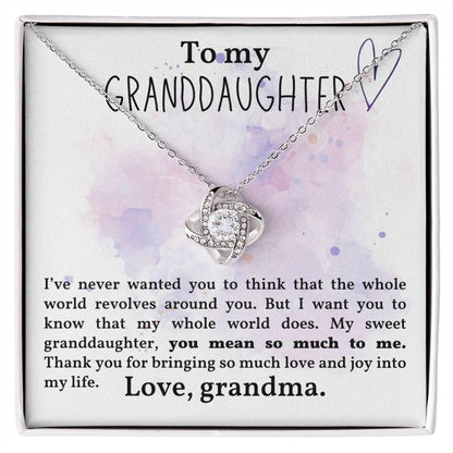Granddaughter You Mean So Much To Me - Love Knot Necklace - Mallard Moon Gift Shop