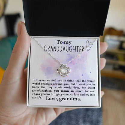 Granddaughter You Mean So Much To Me - Love Knot Necklace - Mallard Moon Gift Shop