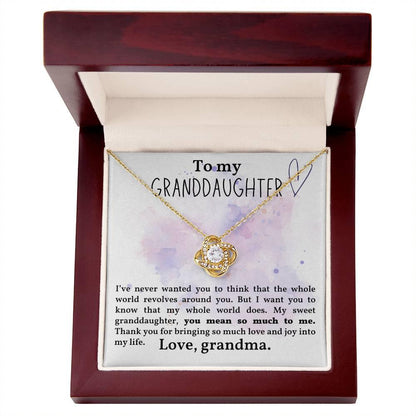 Granddaughter You Mean So Much To Me - Love Knot Necklace - Mallard Moon Gift Shop
