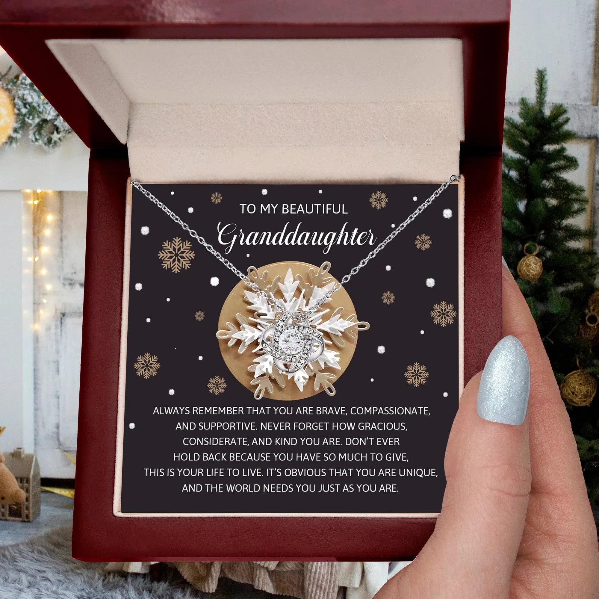 Gift for Granddaughter - As You Are - Love Knot Pendant Necklace