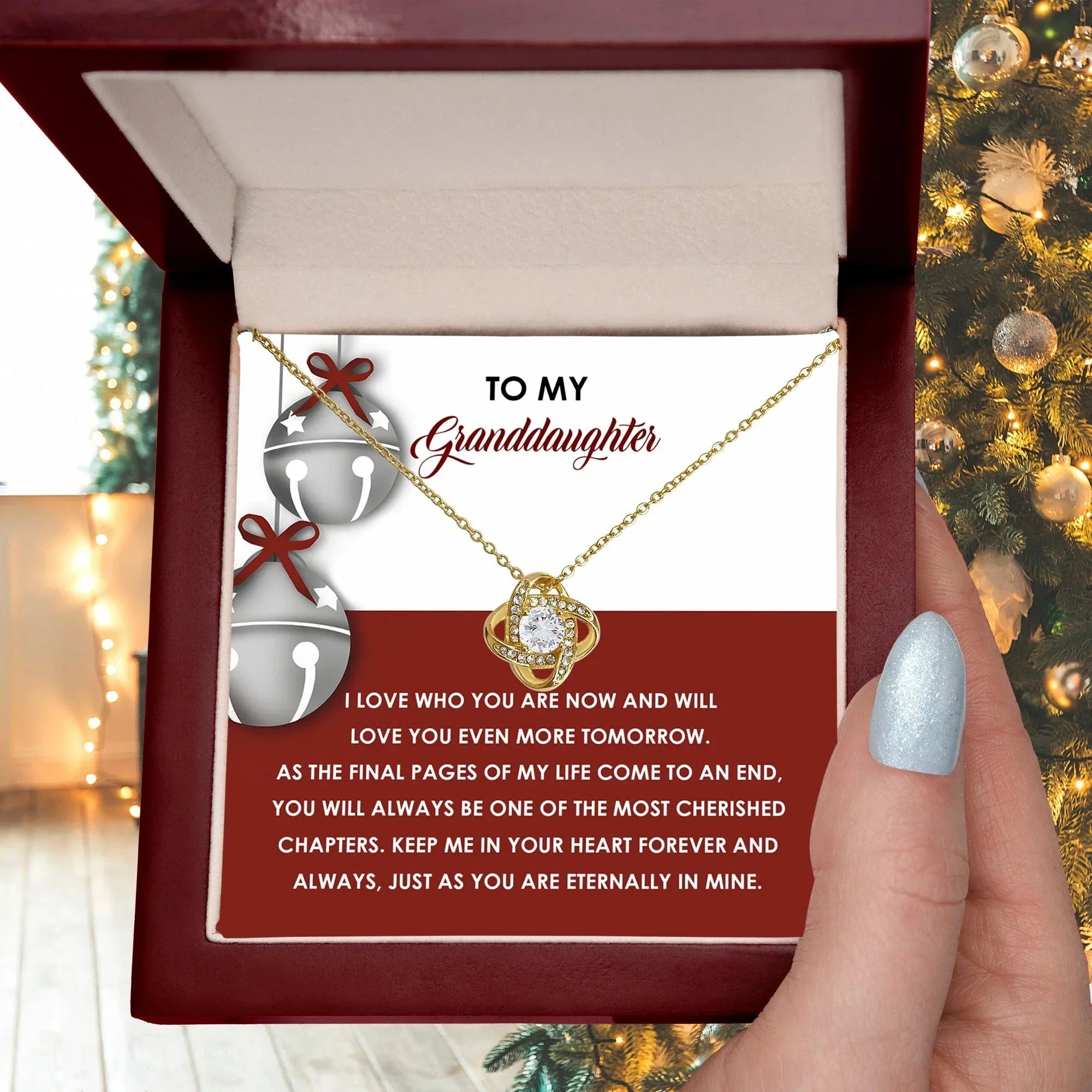 Gift for Granddaughter - To An End - Love Knot Pendant Necklace