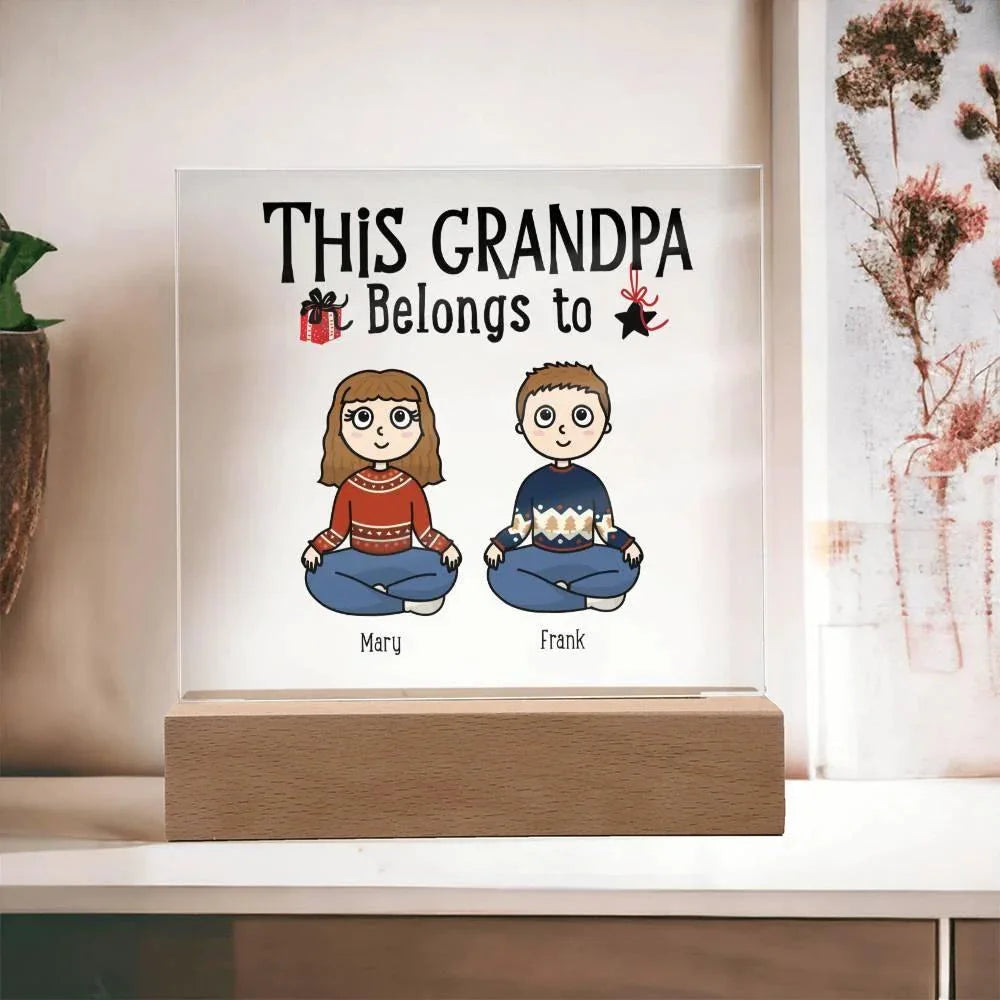 Grandfather Gift Personalized Grandkids Acrylic Plaque