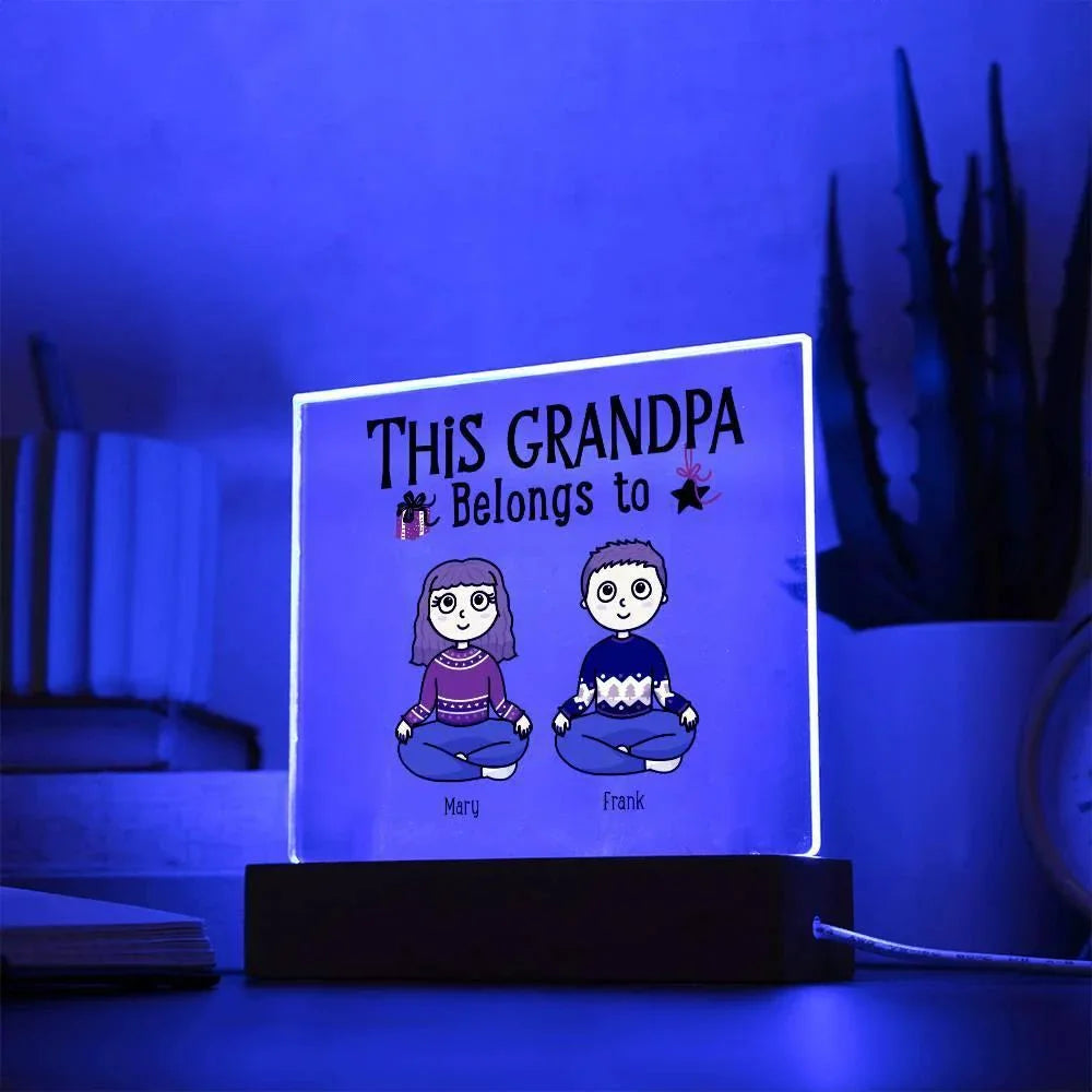 Grandfather Gift Personalized Grandkids Acrylic Plaque