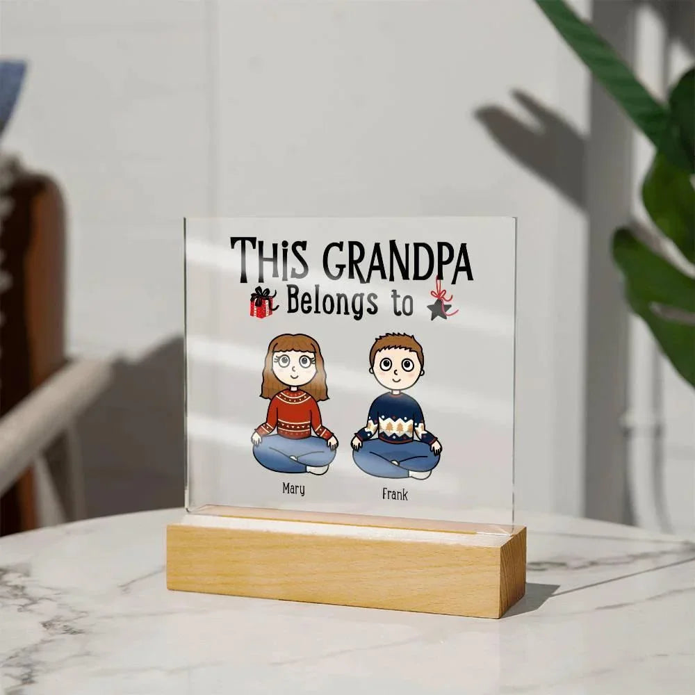 Grandfather Gift Personalized Grandkids Acrylic Plaque