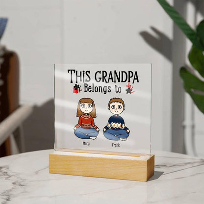 Grandfather Gift Personalized Grandkids Acrylic Plaque - Mallard Moon Gift Shop