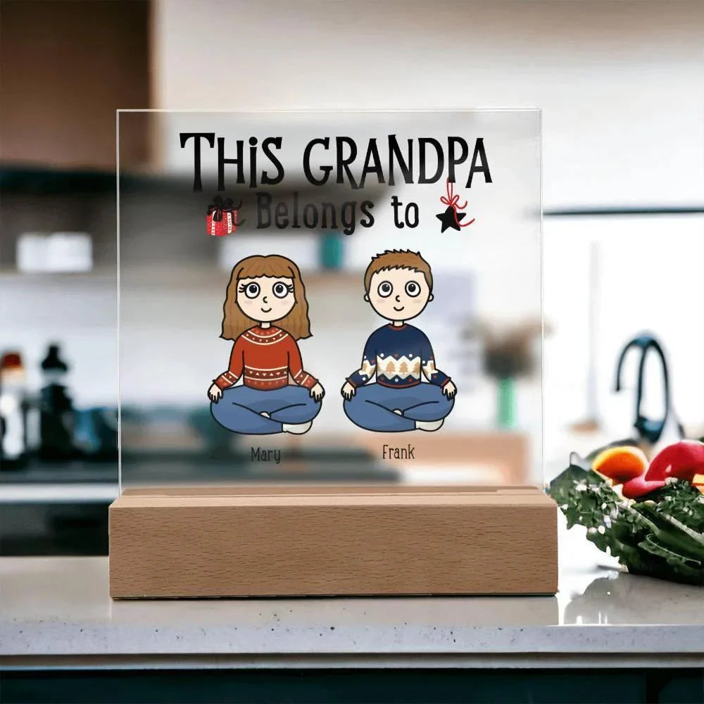 Grandfather Gift Personalized Grandkids Acrylic Plaque
