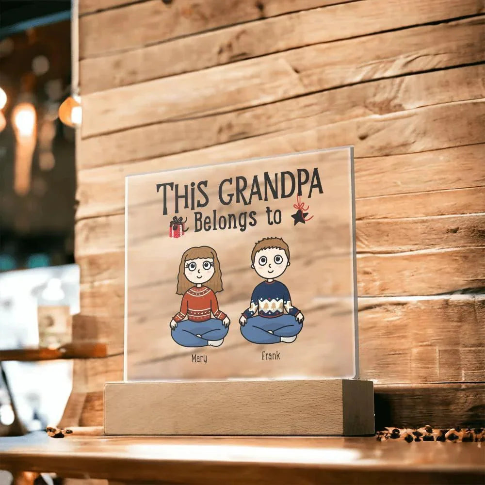 Grandfather Gift Personalized Grandkids Acrylic Plaque