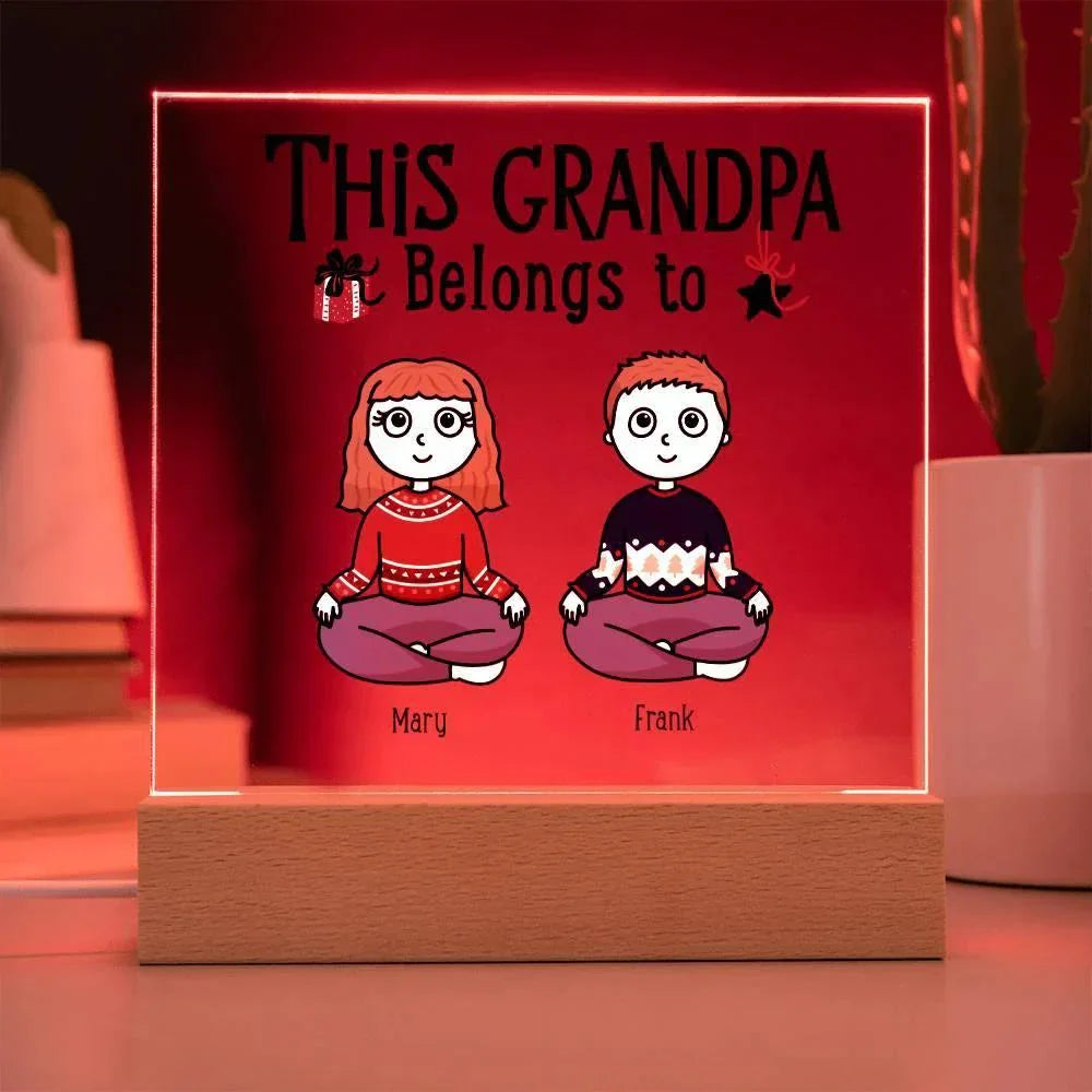 Grandfather Gift Personalized Grandkids Acrylic Plaque