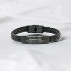 Grandfather Long Distance Relationship No matter the miles that separate us, Our Bond Remains Unbreakable Braided Leather Bracelet Birthday Father's Day Christmas Unique Gifts