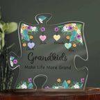 Grandkids Make Life Grand Personalized Acrylic Puzzle Plaque
