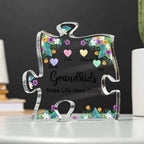 Grandkids Make Life Grand Personalized Acrylic Puzzle Plaque