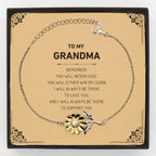 Grandma Gifts, To My Grandma Remember, you will never lose. You will either WIN or LEARN, Keepsake Sunflower Bracelet Birthday Christmas Gifts Ideas