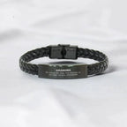 Grandma Long Distance Relationship No matter the miles that separate us, Our Bond Remains Unbreakable Braided Leather Bracelet Birthday Mother's Day Christmas Unique Gifts