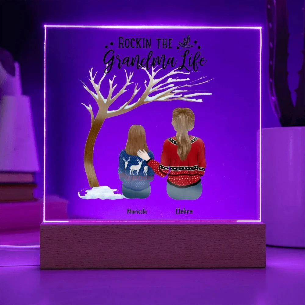 Grandma or Grandpa Gift - Rockin' the Life Custom Acrylic Plaque