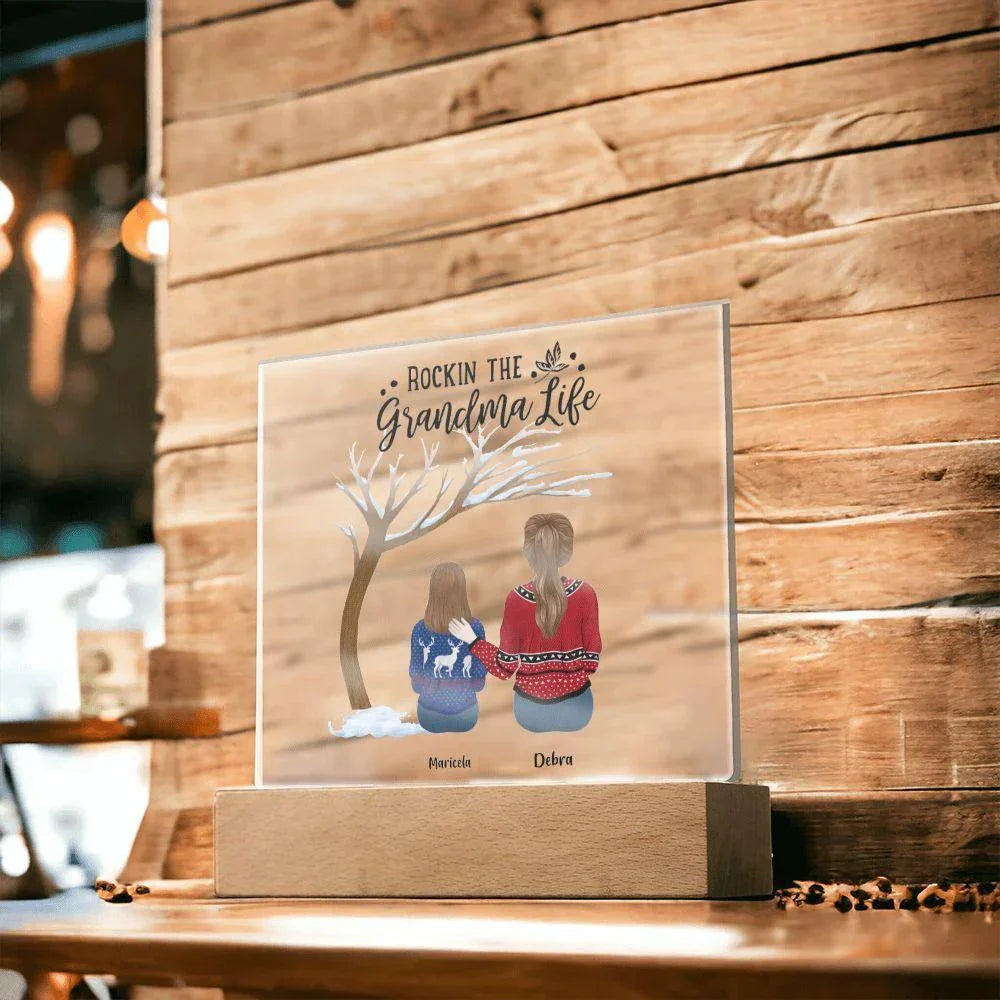 Grandma or Grandpa Gift - Rockin' the Life Custom Acrylic Plaque
