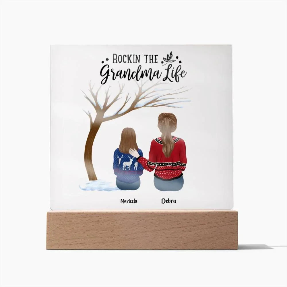 Grandma or Grandpa Gift - Rockin' the Life Custom Acrylic Plaque