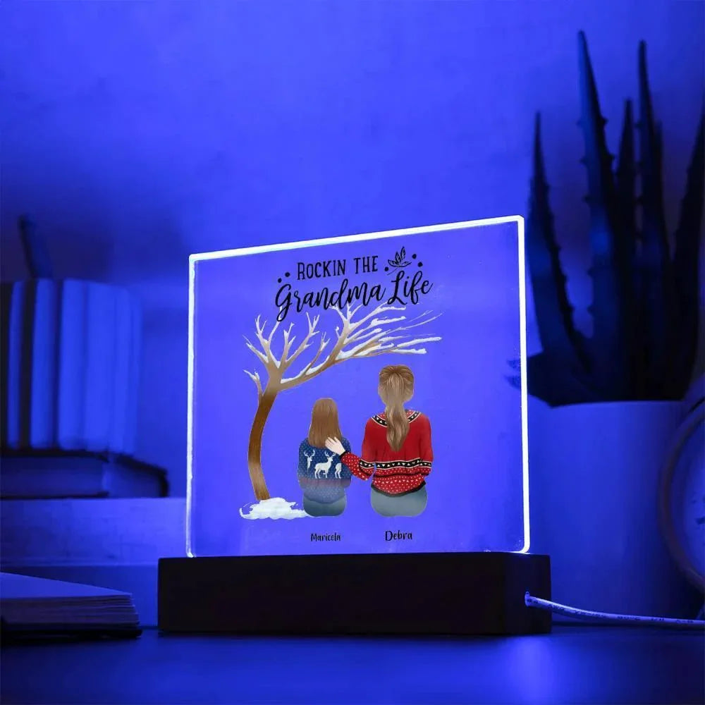 Grandma or Grandpa Gift - Rockin' the Life Custom Acrylic Plaque