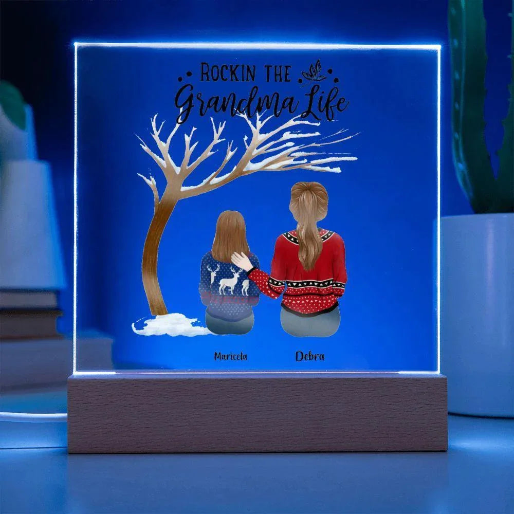 Grandma or Grandpa Gift - Rockin' the Life Custom Acrylic Plaque