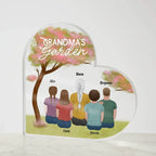 Grandma's Garden Personalized Acrylic Heart Plaque