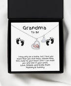 Grandma To Be Birth Announcement Baby Feet Necklace From the Bump