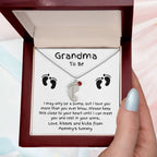 Grandma To Be Custom Engraved Baby Feet Birthstone Necklace