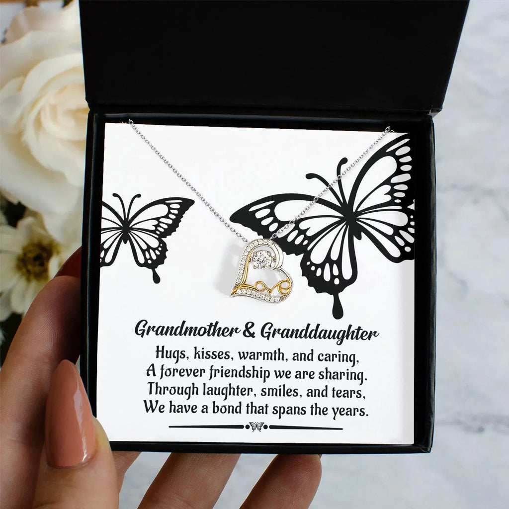 Grandmother - Granddaughter We Have a Bond That Spans the Years Heart Pendant Necklace