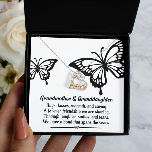 Grandmother Gift from Granddaughter We Have a Bond That Spans the Years Heart Pendant Necklace - Mallard Moon Gift Shop