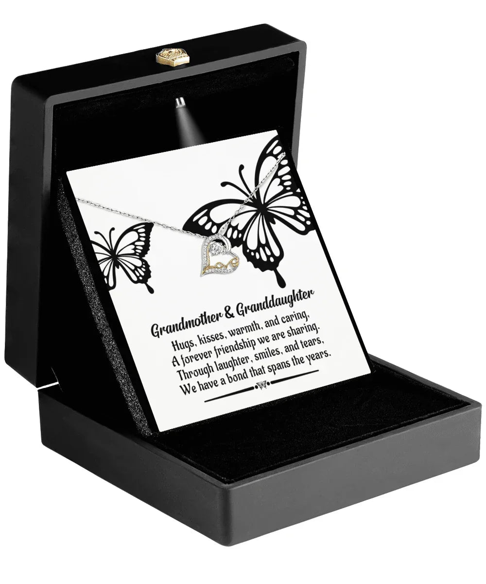 Grandmother - Granddaughter We Have a Bond That Spans the Years Heart Pendant Necklace
