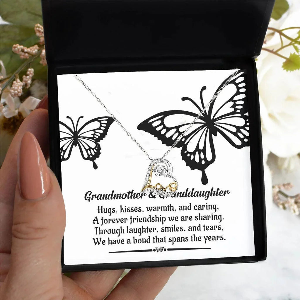 Grandmother - Granddaughter We Have a Bond That Spans the Years Heart Pendant Necklace