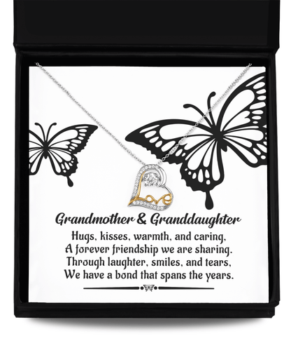 Grandmother Gift from Granddaughter We Have a Bond That Spans the Years Heart Pendant Necklace - Mallard Moon Gift Shop