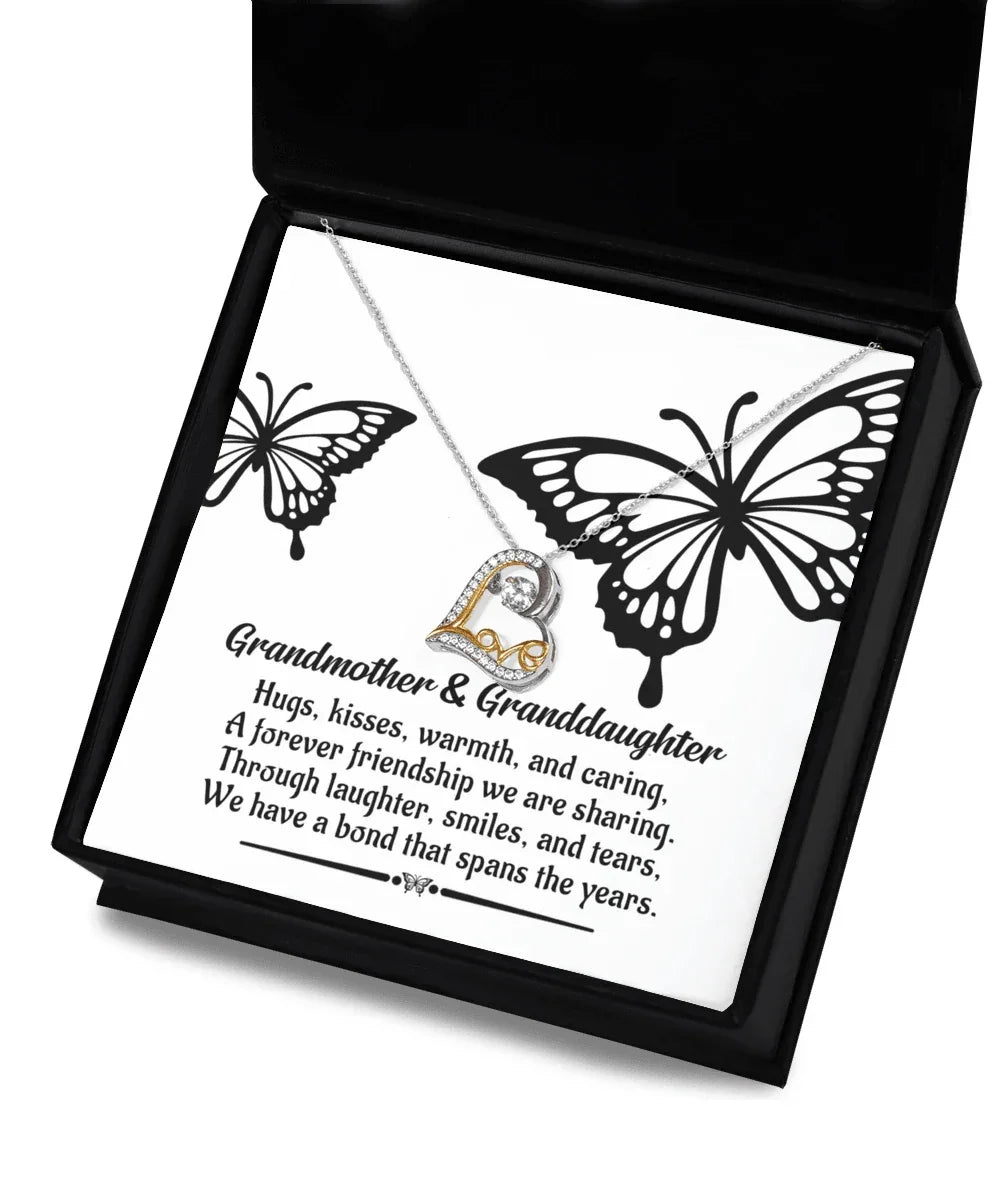 Grandmother - Granddaughter We Have a Bond That Spans the Years Heart Pendant Necklace