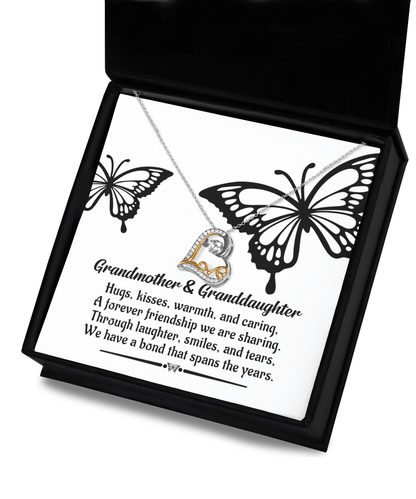 Grandmother Gift from Granddaughter We Have a Bond That Spans the Years Heart Pendant Necklace - Mallard Moon Gift Shop