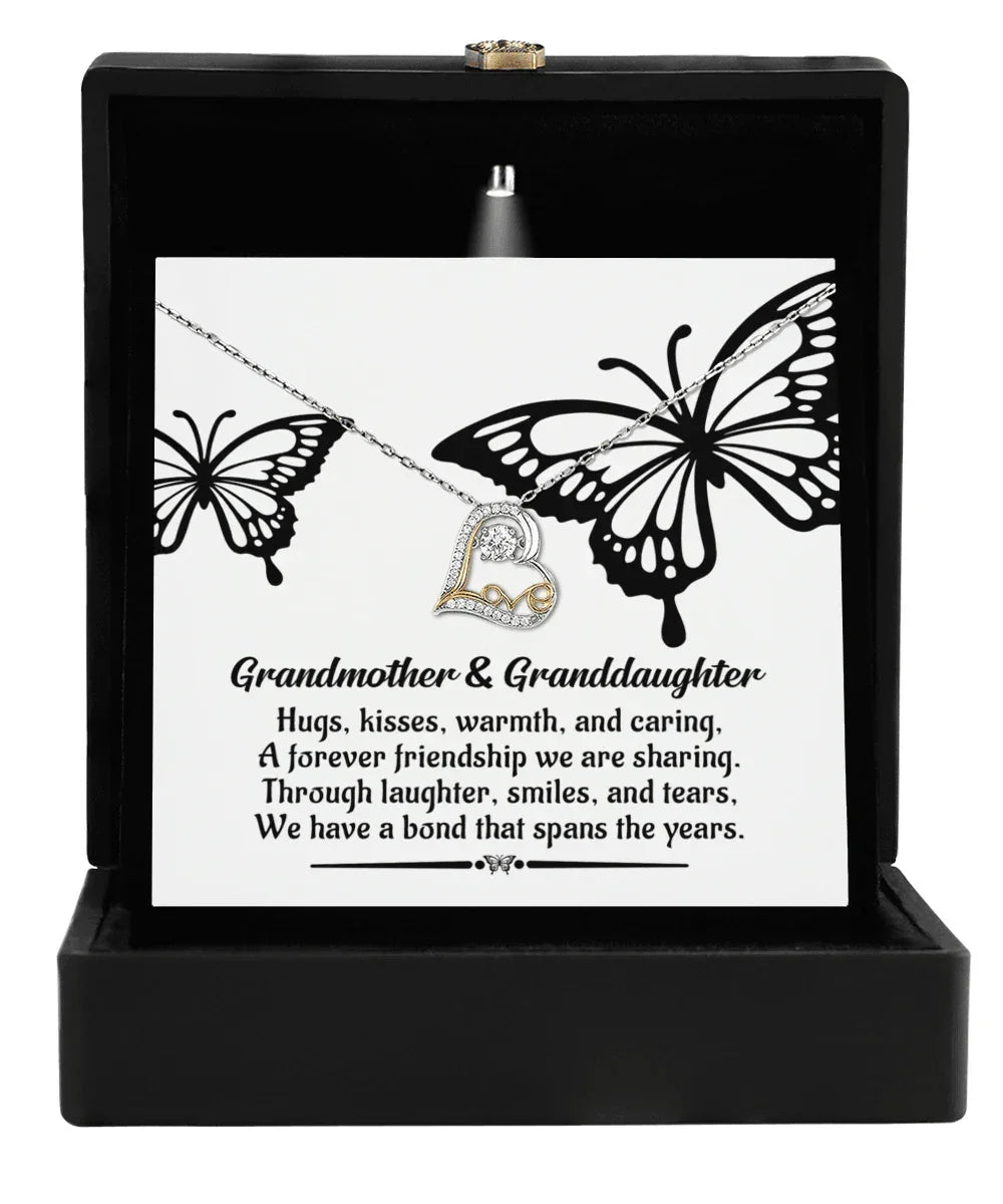 Grandmother - Granddaughter We Have a Bond That Spans the Years Heart Pendant Necklace