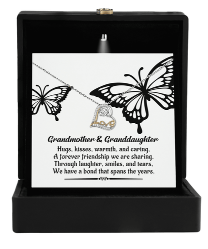 Grandmother Gift from Granddaughter We Have a Bond That Spans the Years Heart Pendant Necklace - Mallard Moon Gift Shop