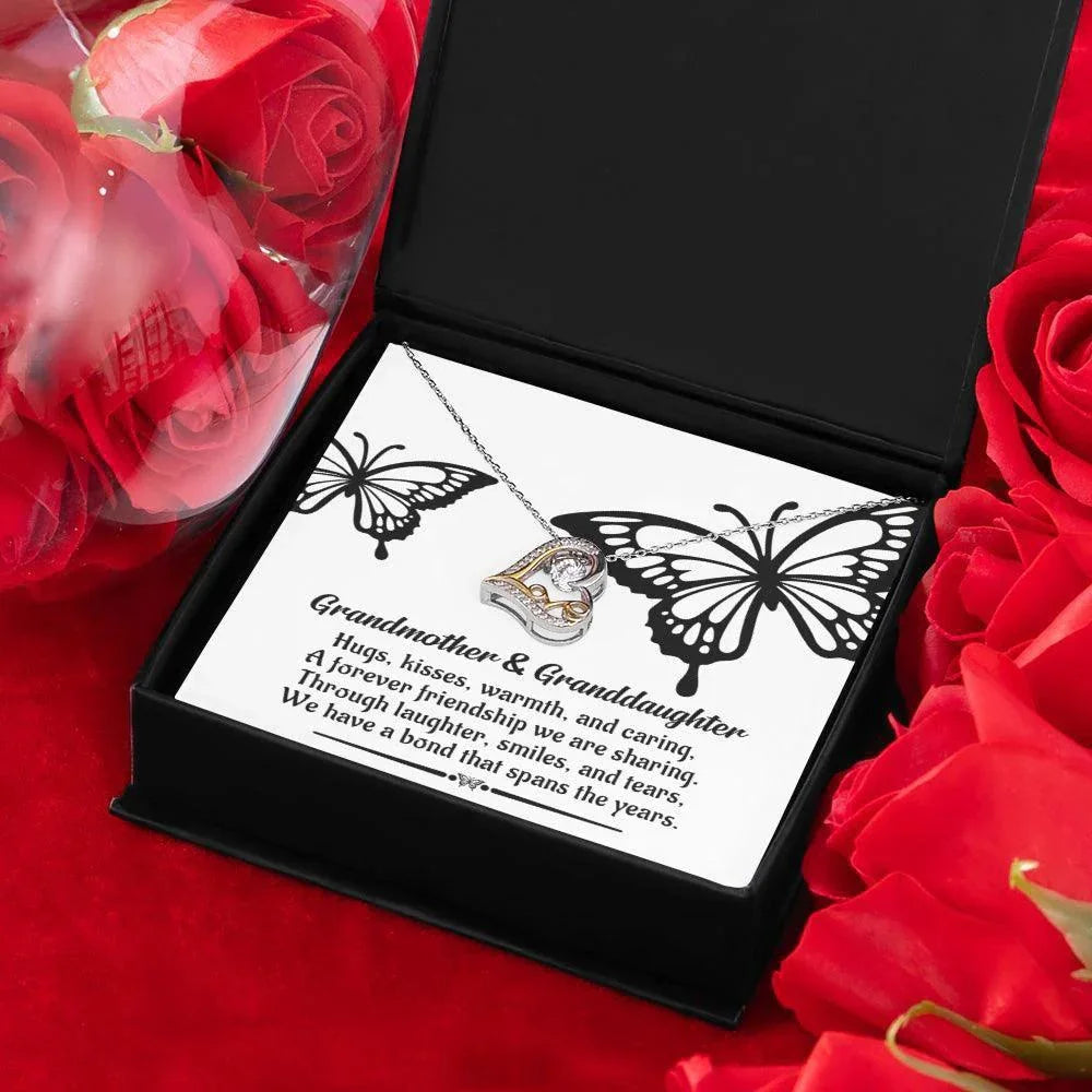 Grandmother - Granddaughter We Have a Bond That Spans the Years Heart Pendant Necklace