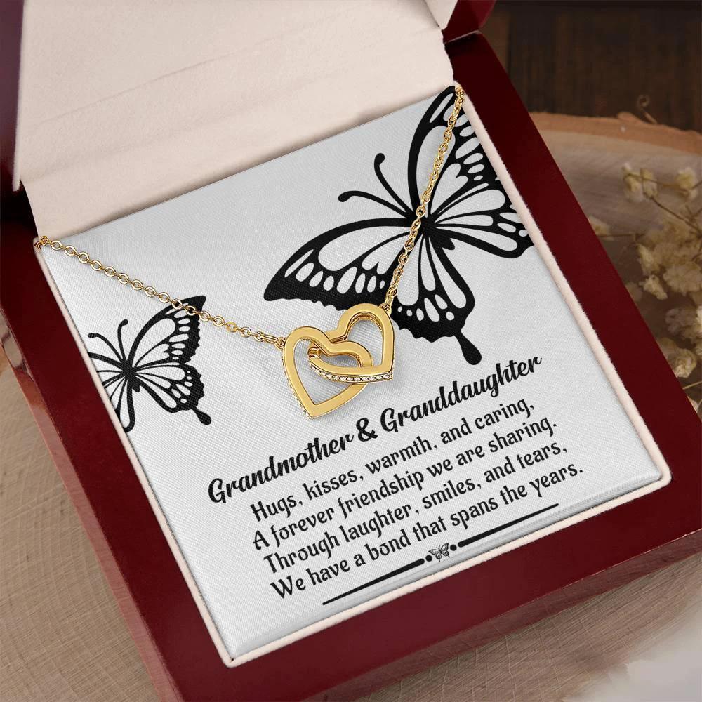 Grandmother Gift from Granddaughter We Have a Bond That Spans the Years Interlocking Hearts Pendant Necklace