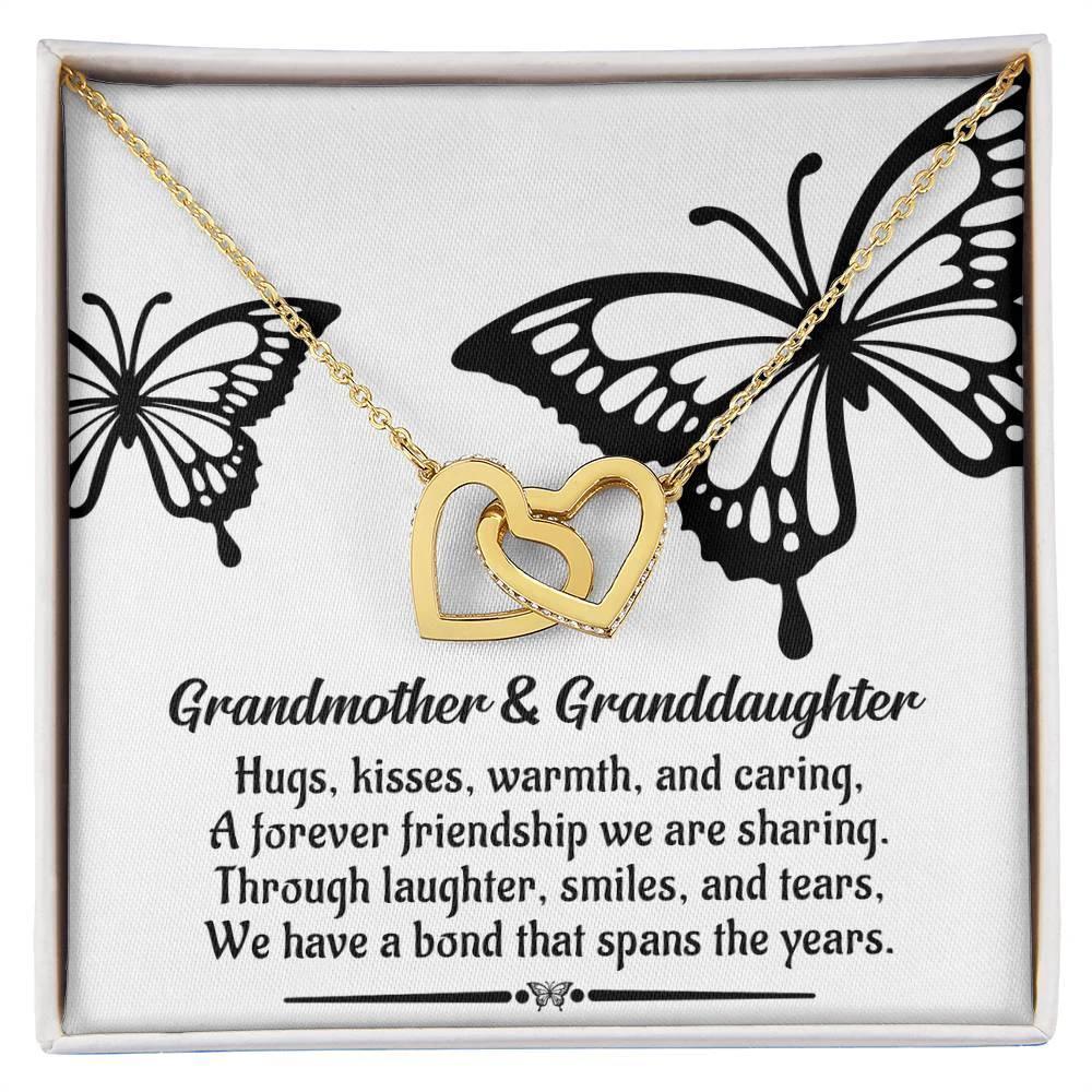 Grandmother Gift from Granddaughter We Have a Bond That Spans the Years Interlocking Hearts Pendant Necklace