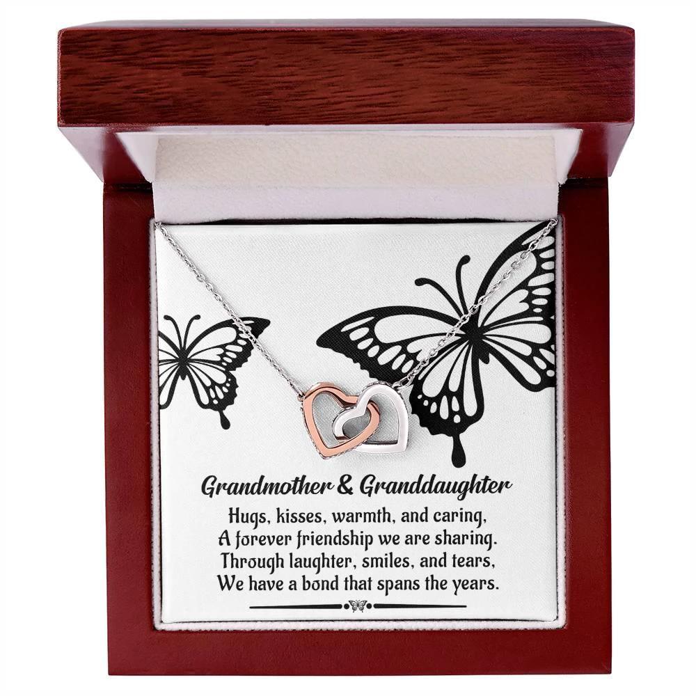 Grandmother Gift from Granddaughter We Have a Bond That Spans the Years Interlocking Hearts Pendant Necklace
