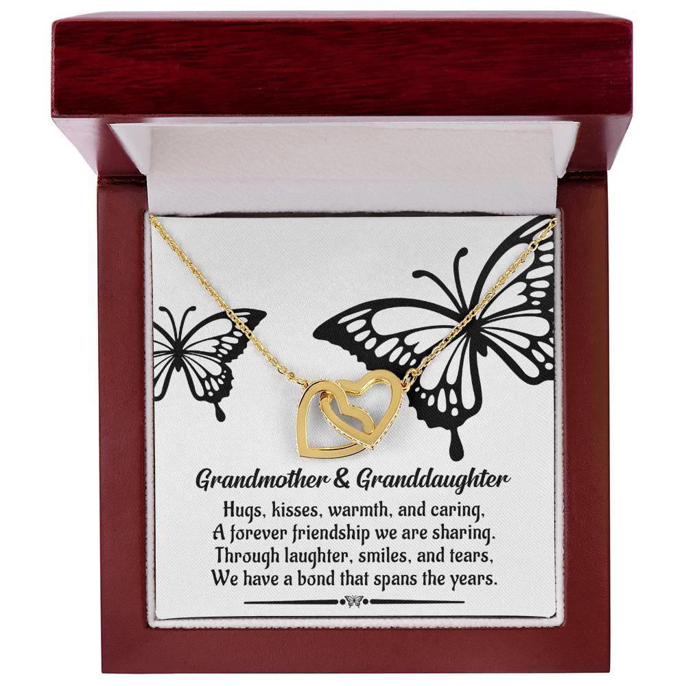 Grandmother Gift from Granddaughter We Have a Bond That Spans the Years Interlocking Hearts Pendant Necklace