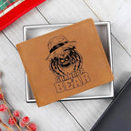 Grandpa Bear Custom Printed Leather Wallet