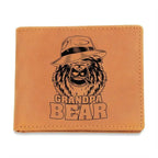 Grandpa Bear Custom Printed Leather Wallet